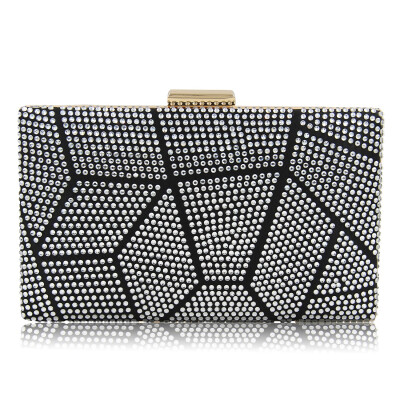 

Milisente New Design Women Evening Bags Two Side Crystal Party Bag Hot-fix Clutch Charmeuse Wedding Purse