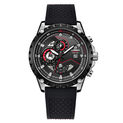 

2018 new automatic mechanical men watch multifunction sport stainless steel mens watch with stopwatch&calendar 8211