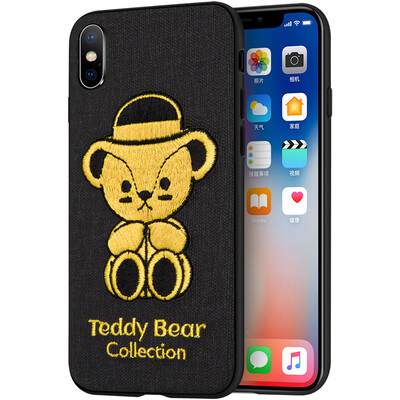 

Teddy Collection Apple iPhoneX Mobile Shell Apple 10 Cover Творческая трехмерная трехмерная вышивка All-inclusive силиконовая Anti-drop мягкая раковина Teddy