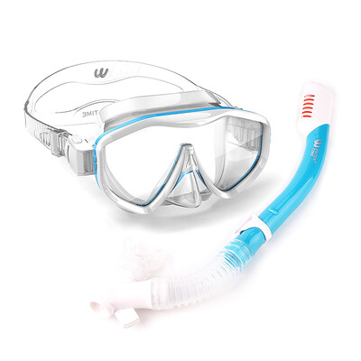 

WaterTime Razor Children Boys & Girls Snorkeling Sambo Youth Equipment Scuba Mirror Snorkel Set Light Blue