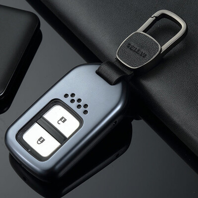 

Digaron Honda car key bag ten generation Civic CRV Accord Aili Ling Ling crown URV key cover protective shell modified men&women leather keychain - charm blue