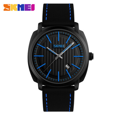 

SKMEI Merk mannen Fashion Casual Sport Horloges Mannen Waterdichte Lederen Quartz Horloge Man Militaire Polshorloge Relogio Mascul