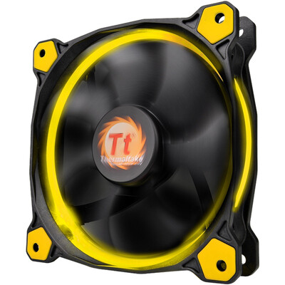 

Tt (Thermaltake) Светодиодный желтый вентилятор Riing 14 см (гидравлические подшипники / улучшенная система демпфирования / уникальная технология отключения звука / линейка управления уменьшением шума / светодиодный гид)