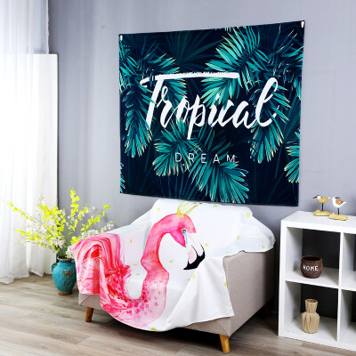 

Yuan Yuan ins Nordic bedroom decoration cloth wall tapestry green plant wall carpet hang cloth background cloth banana leaf 130150