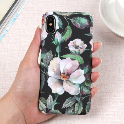 

Модный цветочный Винтаж Живопись жесткий Пластик крышка для iphone 6 6s плюс телефон чехол тонкий матовый Корпус для IPhone 7 8 X
