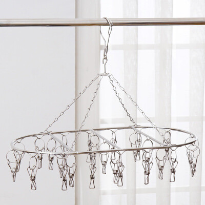 

ORZ Stainless Steel Oval Clothes Drying Rack Hanger Socks Shorts Underwear Drying Hanger shelf 25 Clips / 20 Clips