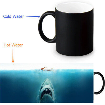 

Jaws Shark 350ml12oz Heat Reveal Mug Color Change Coffee Cup Sensitive Morphing Mugs Magic Mug Milk Tea Cups