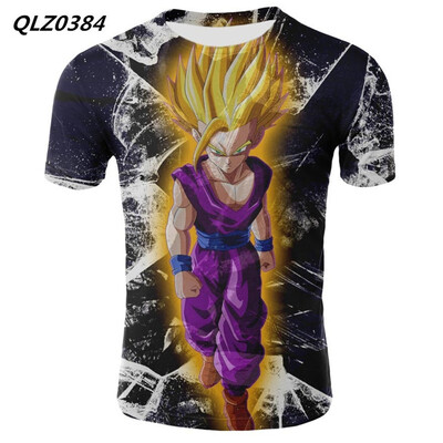 

Large Size Mens Fashion Casual T-shirt Dragon Ball Anime Print T-shirt Short Sleeve Slim Sport T-shirt Top