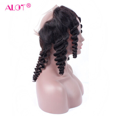 

Alot Hair 360 Silk Frontal Closure Loose Wave 360 ​​Lace Frontal Предварительно выщипывается с малышами Малайзийские девичьи волосы