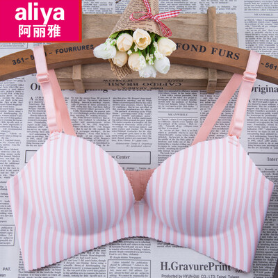 

Aria no steel ring bra thin breathable girl gather sexy adjustable type on the side of the underwear small bra ALY20012-12 orange stripes 85A38A