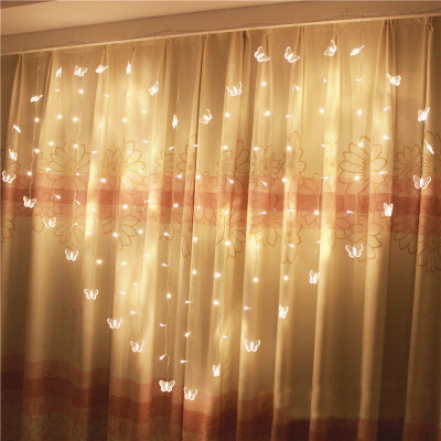 

Gong Xun LED lights flashing lights lights love curtains lights Valentines Day heart-shaped lights wedding wedding room decoration romantic confession lights butterfly warm white