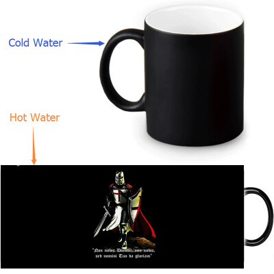 

The Knights Templar 350ml/12oz Heat Reveal Mug Color Change Coffee Cup Sensitive Morphing Mugs Magic Mug Milk Tea Cups