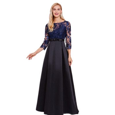 

CAZDZY Womens Bateau Neck A-Line Evening Dress