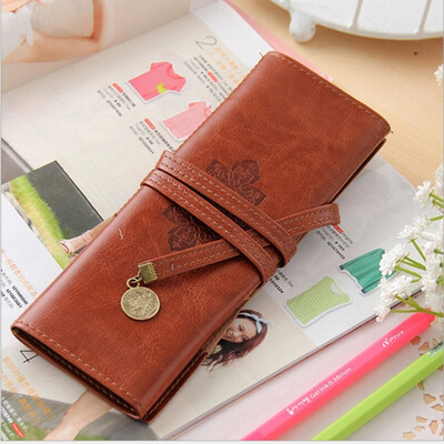 

Creative Stationery Bag Retro Roll PU Pencil Case