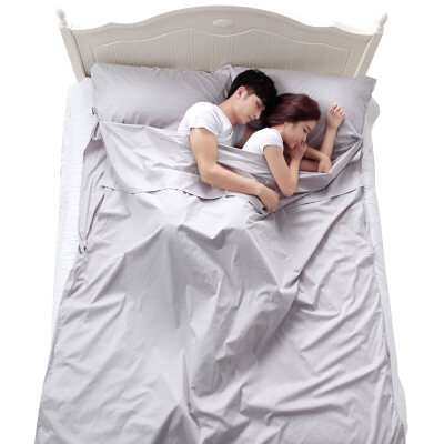 

Gagarin JAJALIN Travel Hotel Dirty Sleeping Bag Adult Indoor Travel Single Double Portable Thin Travel Anti-dirty Sheet Silver Grey 75-210cm