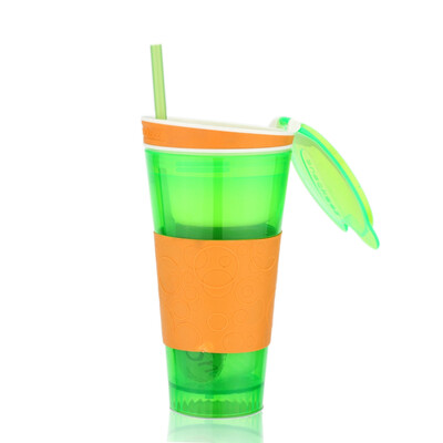 

mymei Cup Snack drink In One Container Lid Straw Kids Snack bottle 96513-96514