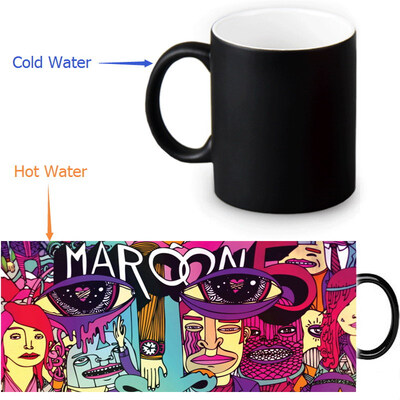 

Maroon 5 350ml12oz Heat Reveal Mug Color Change Coffee Cup Sensitive Morphing Mugs Magic Mug Milk Tea Cups
