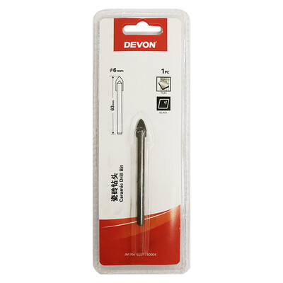 

Devon 6mm tile drill bit power tools original accessories carbide tool head hardware tools