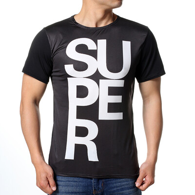 

Mens Simple Casual Letters Printing Tops Short Sleeved O-Neck Pullover T-Shirts