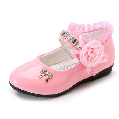 

Children Shoes Girls Shoes 2018 Spring Fashion Rhinestone Flower Kids Shoes for Girl Princess Flat Student Dance Show Shoes