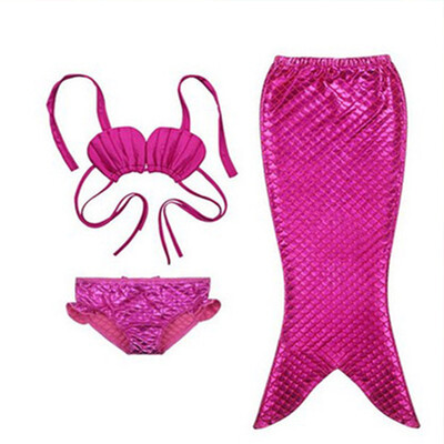 

Hirigin 3PCS Girl Kids Mermaid Tail Swimmable Swimwear Swimsuit Girls Bikini 2017 Set Bathing Suit Fancy Costume Clothes