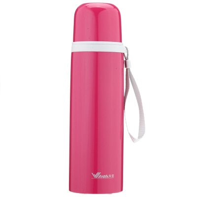 

【Jingdong Supermarket】 Huaya (WAYA) bullet warm-up cup male ladies stainless steel cup student kettle creative portable tea cup sports bottle 480ml pink HR-480D-5