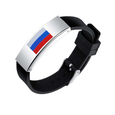 

2018 World Cup National Flag Bracelets 316L Stainless Steel Silicone Bangle