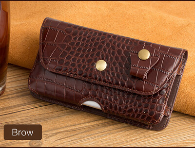 

Genuine Leather flip Case For Samsung S6 S7 S8 Plus Note 8 Crocidile Texture Hip Hanging package Phone Bags Wallet