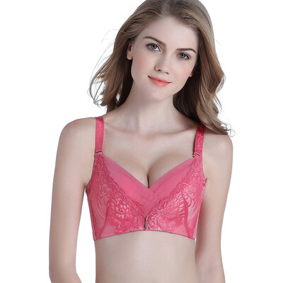 

Xia Yifang bra small chest MM no steel ring gathered underwear lace tube top cross comfortable thin section B cup bra 8791 shrimp red B75