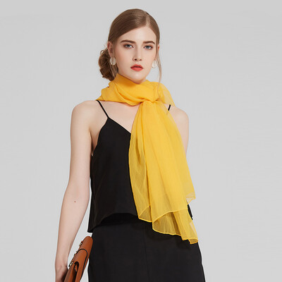 

WILLIAM&KATE silk scarf ladies silk scarf sunscreen beach towel shawl scarf simple fashion solid color wild scarf yellow