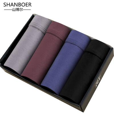 

2018 Panties Mens 4Pcs\lot Underwear Modal Boxers Men Sexy Boxers Ventilate Oversized male Boxers