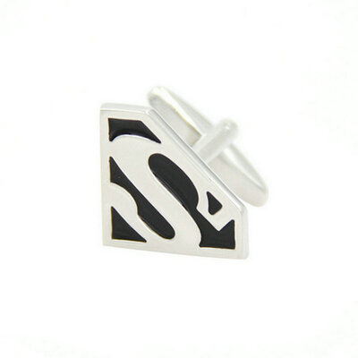 

Мешочек Yoursfs® с позолоченными черными суперменными знаками Cufflink Men's Fashion Jewelry