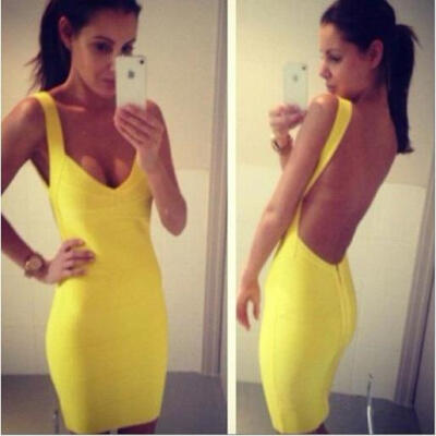 

Lovaru ™summer sexy backless sleeveless ligature dresses new design women sexy V neck tank solid polyester bud dresses