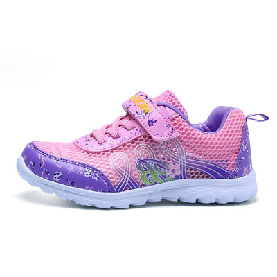 

2018 Kids Sneakers Girls Trainers Casual Light Princess Breathable Mesh Children Sport Shoes Girl Running Shoes