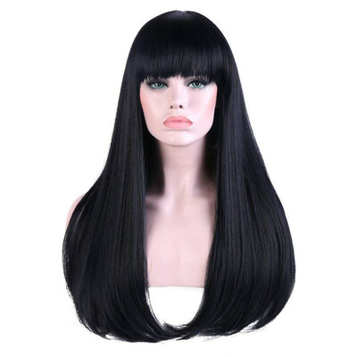 

African Human Hair Wig Black Silky Straight Hair Lace Front Wigs For Women