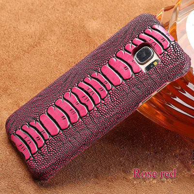 

Genuine Leather Phone Case For Samsung S7 Edge Case Ostrich Foot Texture Back Cover For S8 Plus Note 8 Case