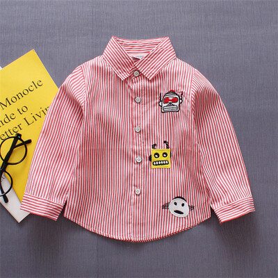 

Spring Autumn robot Boys Shirts Cotton Casual Blouses for Children 4 Colors Camisas Para Hombre