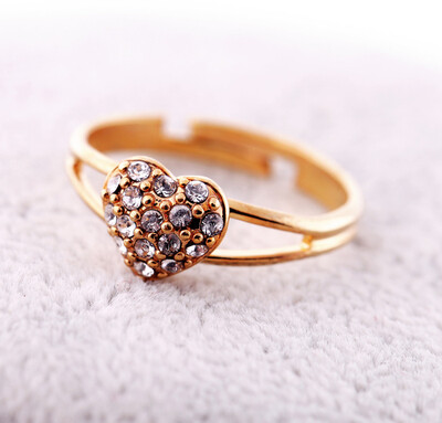 

Austrian Crystal 14k Gold Love Ring for Women