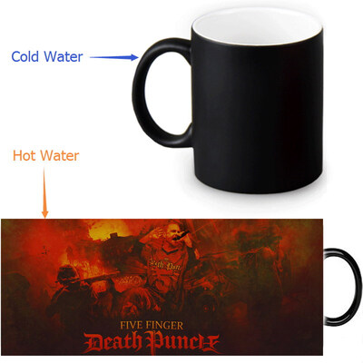 

Five Finger Death Punch 350ml12oz Heat Reveal Mug Color Change Coffee Cup Sensitive Morphing Mugs Magic Mug Milk Tea Cups