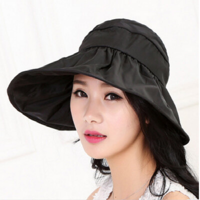 

plain summer women hat sports polyester quick dry womens beach hat female girl visor cap round panama chapeau femme