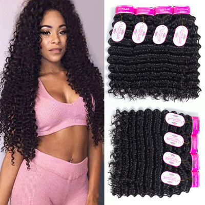 

CLAROLAIR Hair 4 Bundles Unprocessed Virgin Brazilian Hair Brazilian Curly Virgin Hair Deep Curly Human Hair Bundles No Shedding