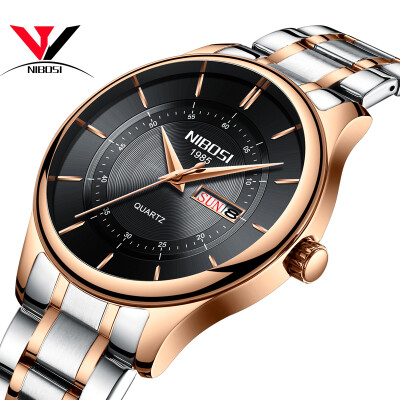 

Relogio Masculino NIBOSI Mens Watches Top Luxury Watch Waterproof Fashion Sport Genuine Leather Erkek Kol Saat Mens Wristwatch