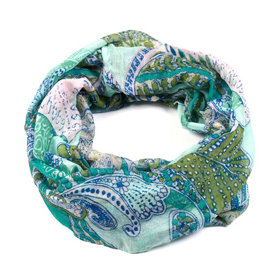 

Scarves For Women Voile Infinity Collar Ring Scarf lVoile leaves Print Luxury Brand Scarves JeouLy Echarpes Foulards Femme