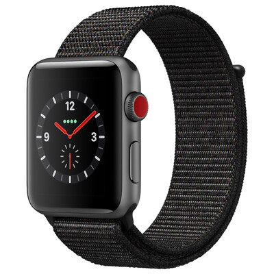 

Apple Watch Series 3 Smart Watch (GPS + сотовая сеть 38 мм Глубокий космический серый алюминиевый корпус Черный спортивный ремешок MRQJ2CH / A)