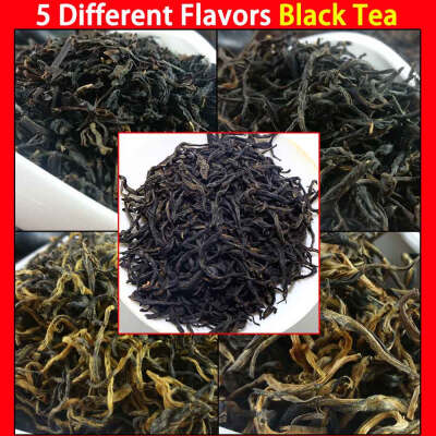 

5 Different Flavors Black Tea including Lichee black tea Keemun Gongfu Kim Chun Mei Dian Hong Lapsang Souchong 50g in Total pr