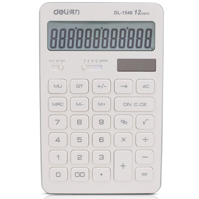 

Efficient deli 1548A business office desk desk calculator solar double power supply white