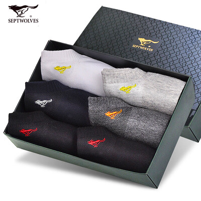 

Seven wolves socks male antibacterial mens boat socks thin mesh breathable shallow mouth sports casual short cotton socks multicolor 6 pairs of uniform code 92140