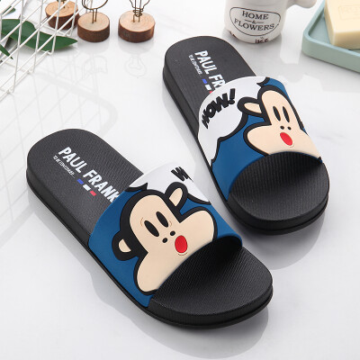 

PaulFrank big mouth monkey sandals&slippers couple models bathroom drag fashion outdoor beach shoes PF621 dark blue 45