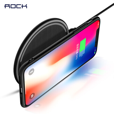 

Rock (ROCK) Apple X / 8 Беспроводное зарядное устройство Быстрая зарядка док-станции Поддержка iPhone8Plus / Millet mix2s / Samsung S9 / 7 / S6 край Черный