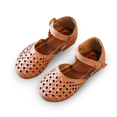 

Children Shoes Girls Sandals 2018 Spring Summer Fashion Cutout Princess Girls Flat Soft Closed Toe Kids Sandals Girls Shoes